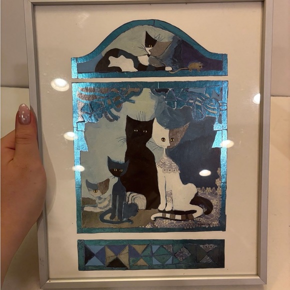 Rosina Wachtmeister Cats Kittens Modern Abstract Art framed - Picture 5 of 9